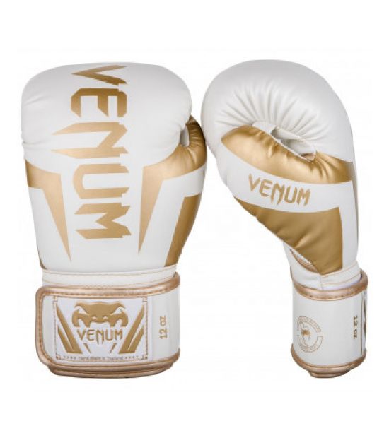 Боксерские перчатки VENUM ELITE BOXING GLOVES - WHITE/GOLD Боксерские перчатки VENUM ELITE BOXING GLOVES - WHITE/GOLD